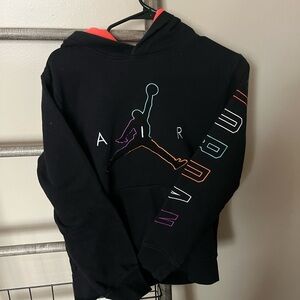 Jordan Kids Black Hoodie with Multicolor Accents